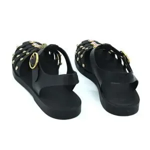 Gucci | Shoes | Gucci Black Rubber Crystal Buckel Strap Sandal 42